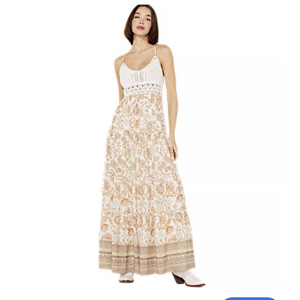 Flying Tomato Crochet Too Floral Maxi Dress Sz Small Women's‎